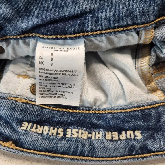 🍉 American Eagle Hi Rise Shortie Shorts Size 8 - Picture 3 of 3